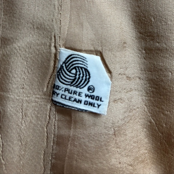 Vintage Brown Tan‎ Neutral Herringbone Wool Blazer Classic Equestrian Old Money - Picture 3 of 16